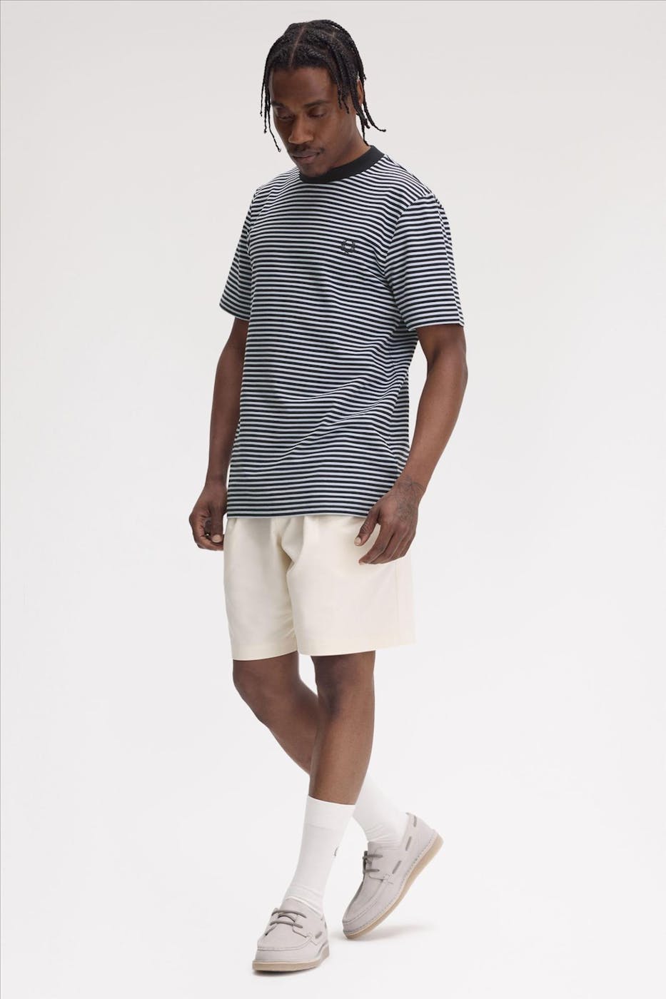 Fred Perry - Blauwe Fine Stripe T-shirt