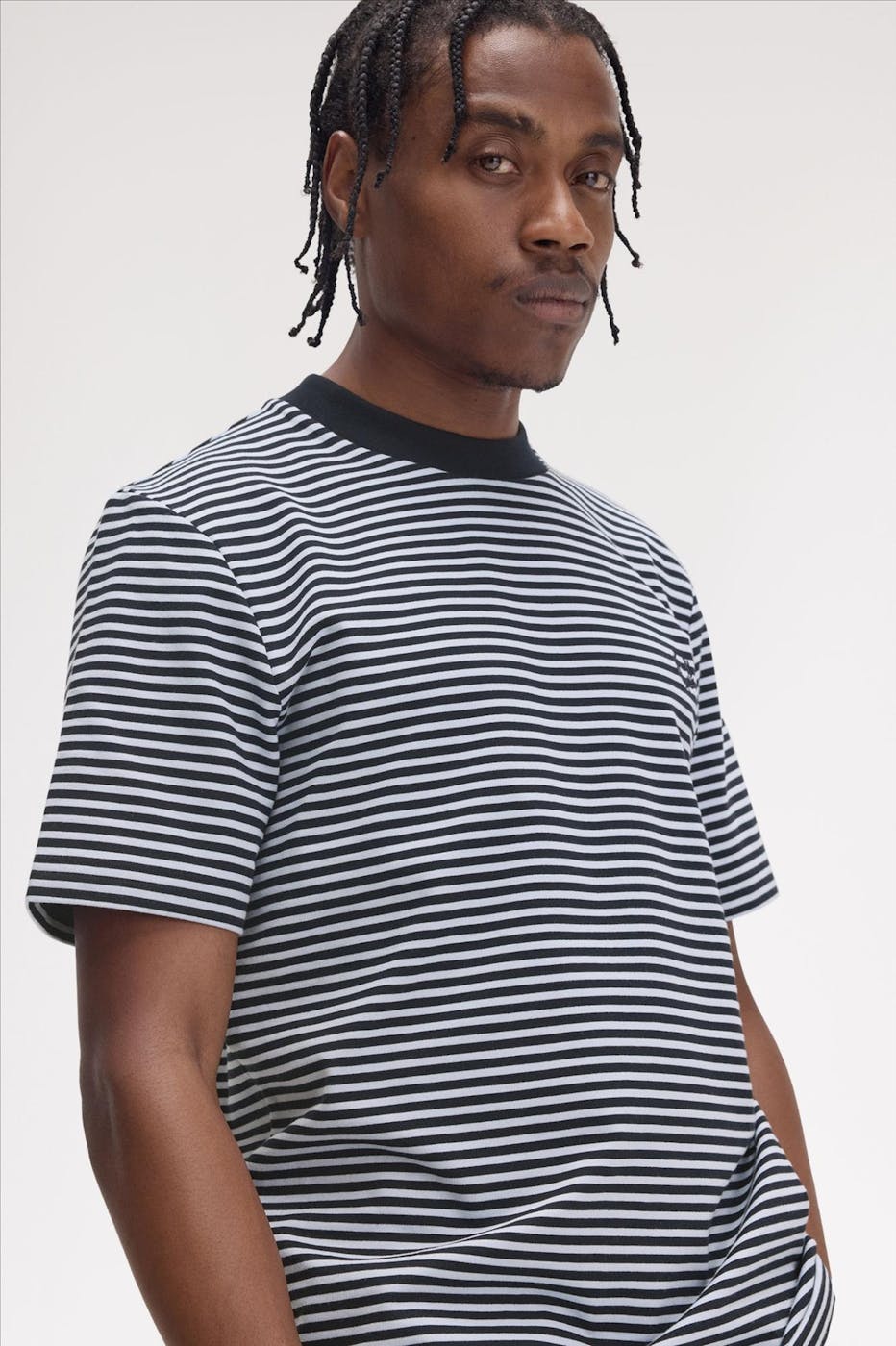 Fred Perry - Blauwe Fine Stripe T-shirt