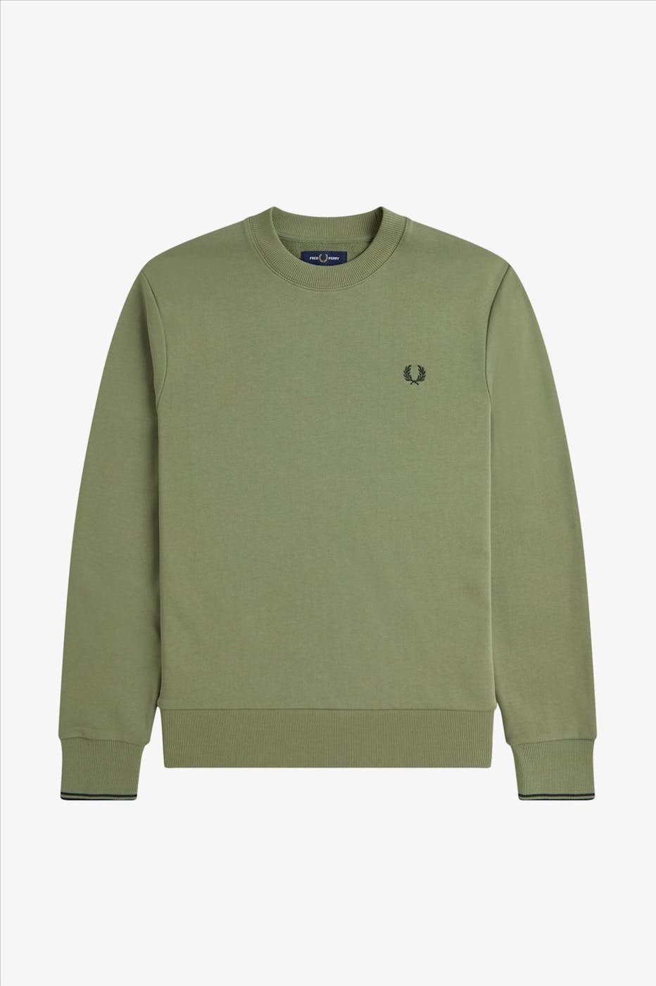 Fred Perry - Olijfgroene Crew Neck sweater