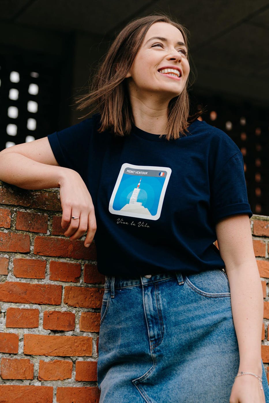 Vive le vélo - Donkerblauwe Mont Ventoux T-shirt