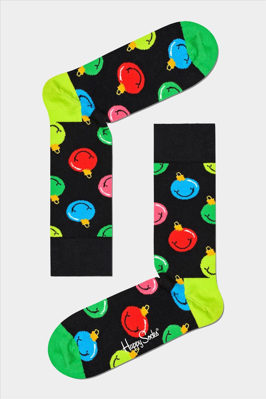Happy Socks - Zwarte Jingle Smiley sokken, maat: 36-40