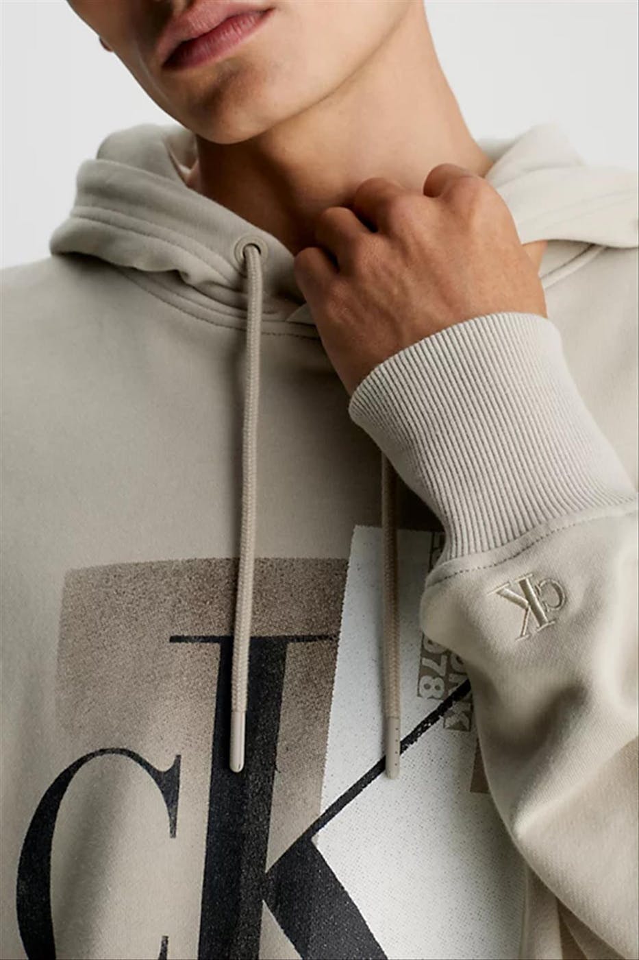 Calvin Klein Jeans - Beige CK Vlak hoodie
