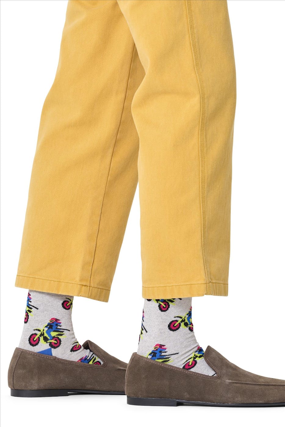 Happy Socks - Grijze Motor Bike sokken, maat: 41-46