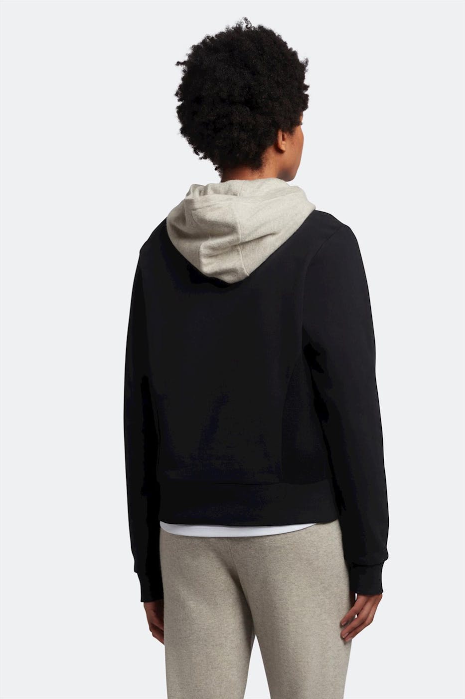 Lyle & Scott - Zwarte Textured Panel sweater