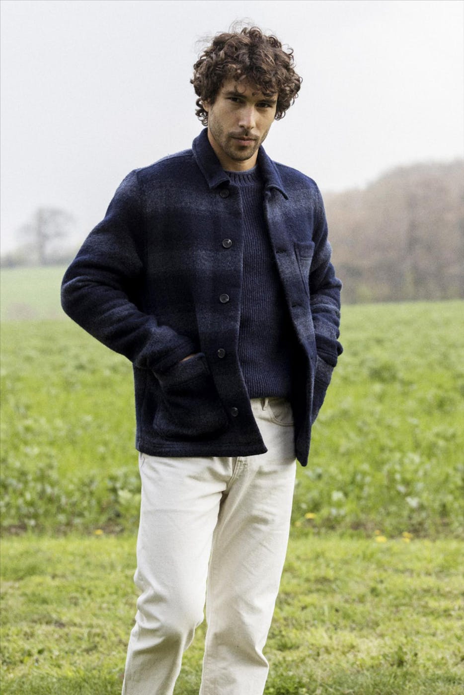 Faguo - Donkerblauwe Lorge Wool jas