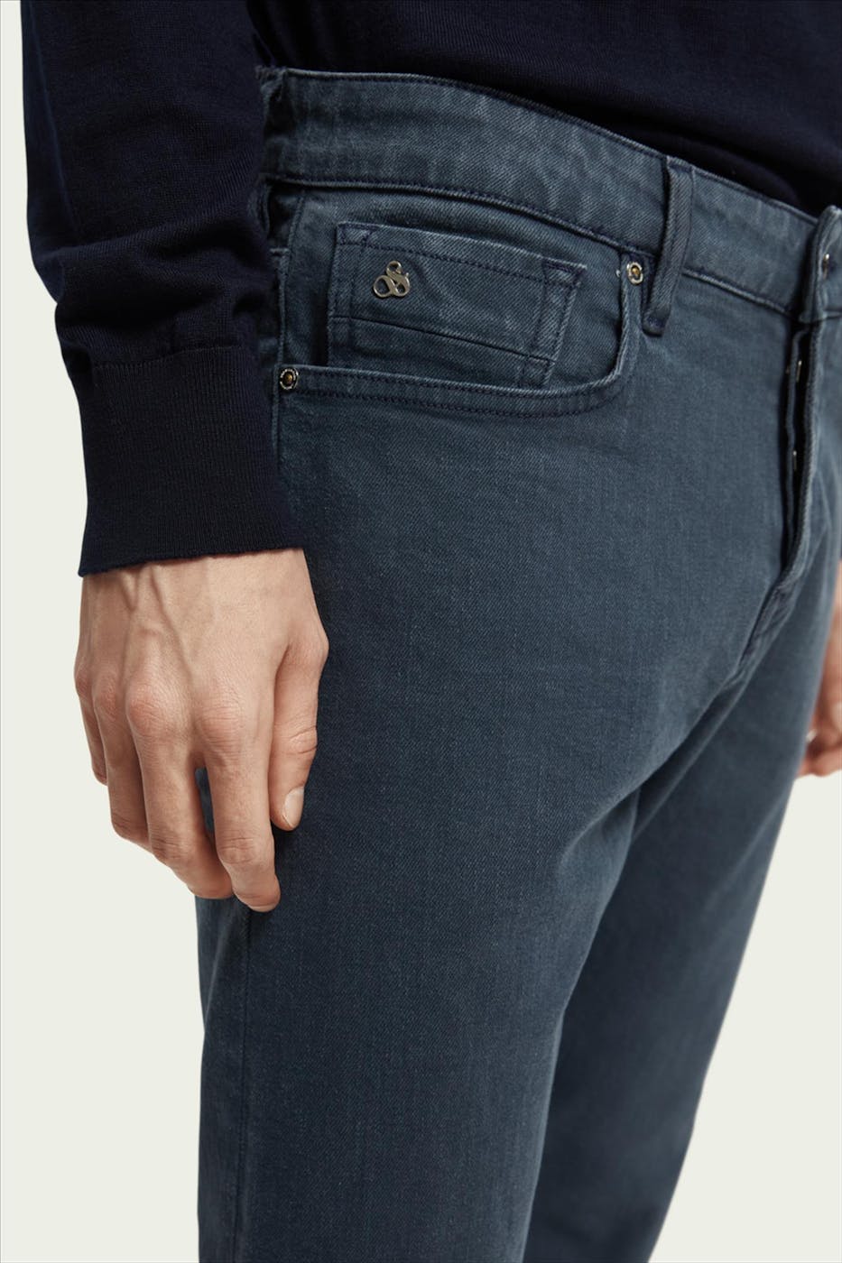 Scotch & Soda - Donkergrijze Ralston slim jeans