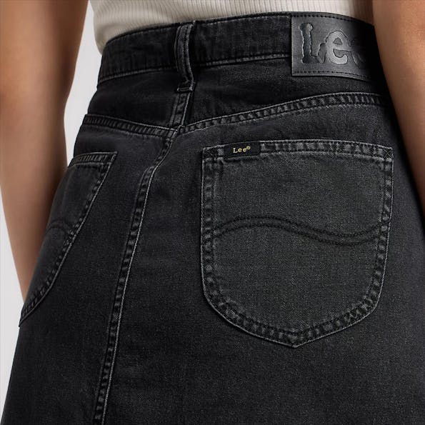 Lee - Zwarte Relaxed Maxi jeansrok