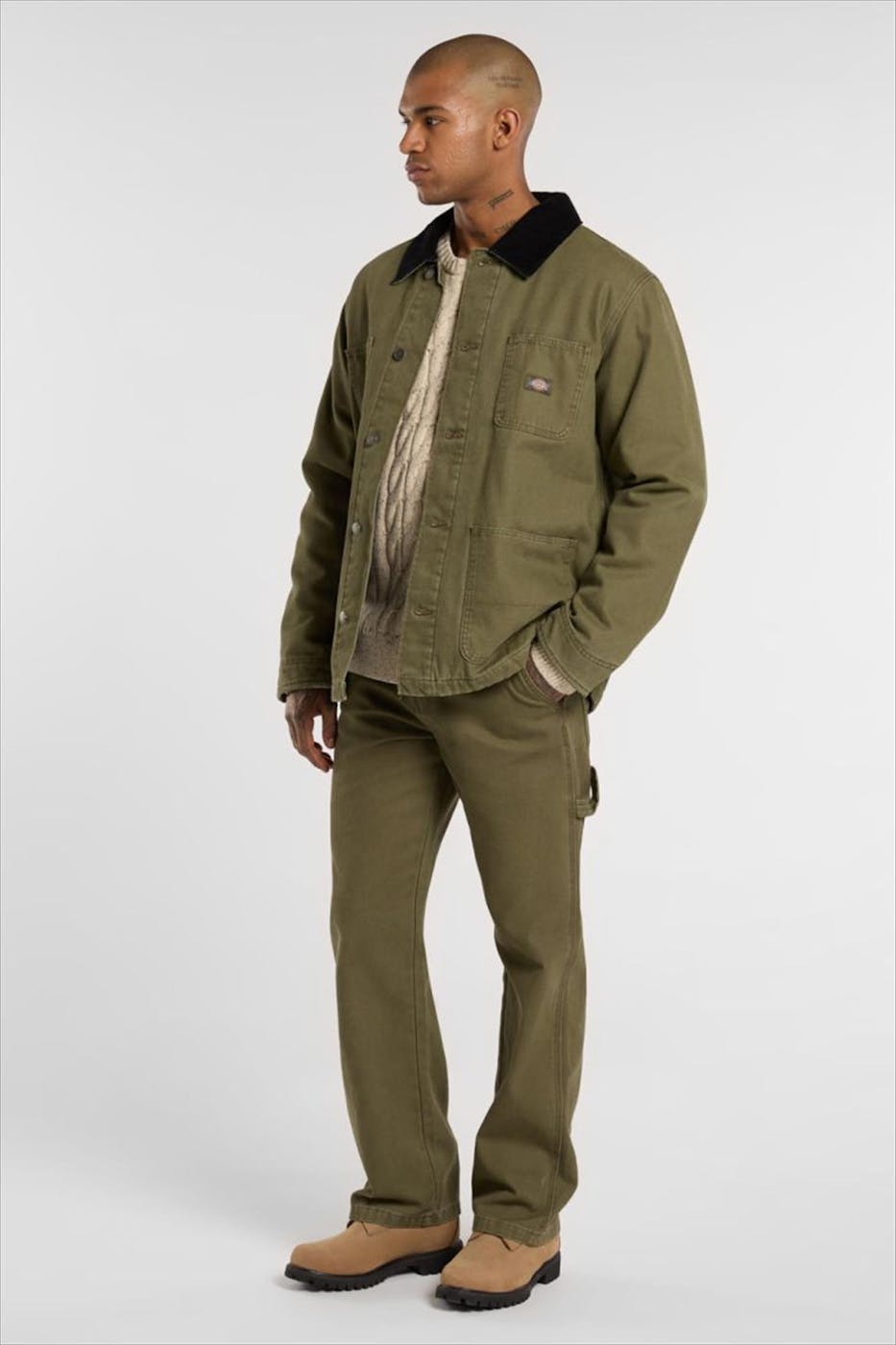 Dickies - Olijfgroene Chore Lined Canvas jas