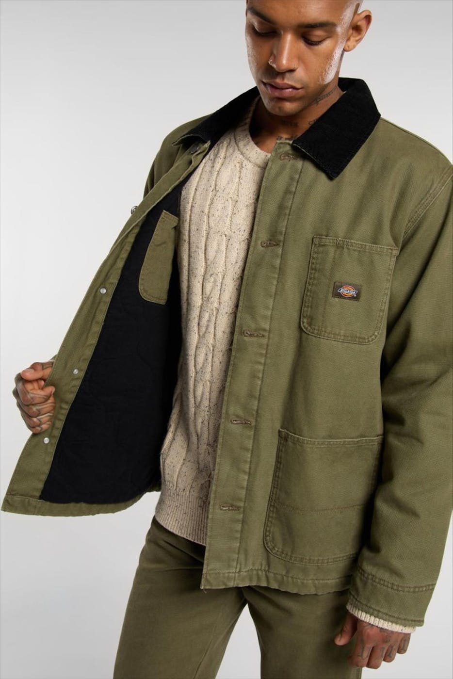 Dickies - Olijfgroene Chore Lined Canvas jas