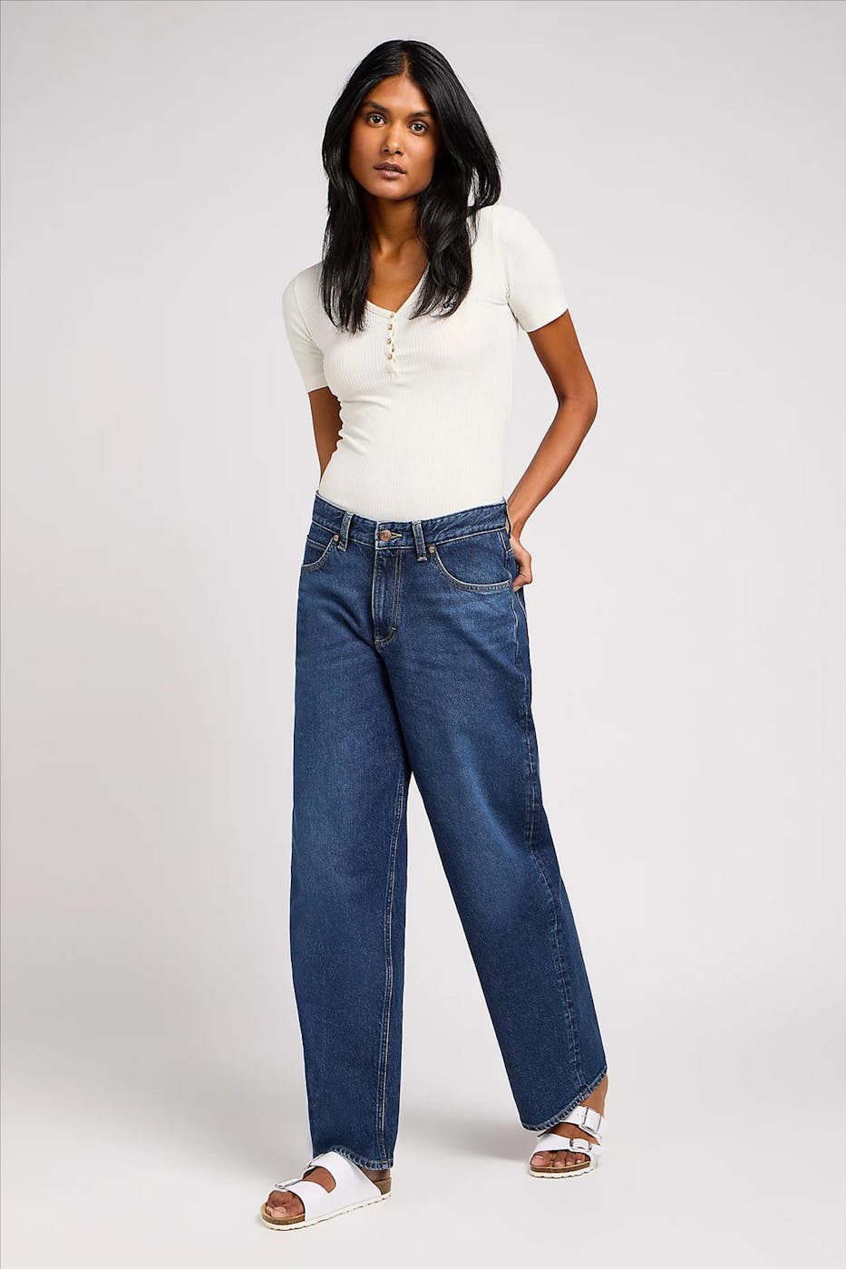 Lee - Donkerblauwe Rider Loose jeans
