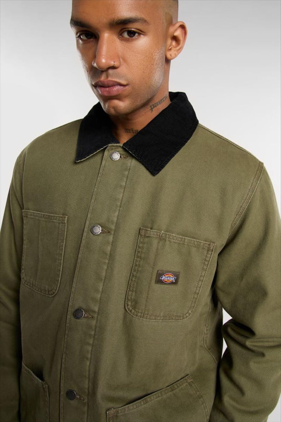 Dickies - Olijfgroene Chore Lined Canvas jas