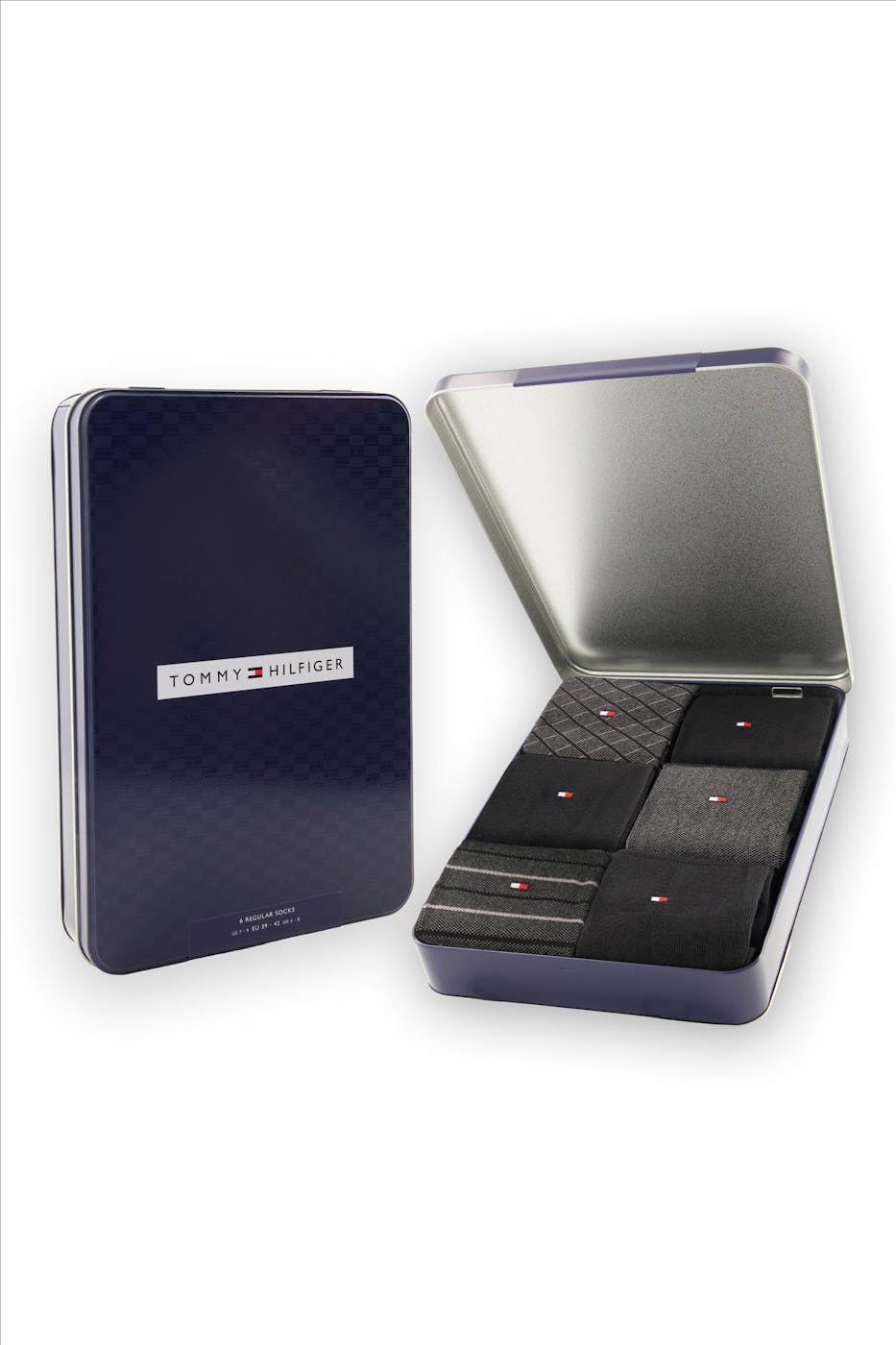 Hilfiger socks - Zwarte 6-pack Regular giftbox sokken