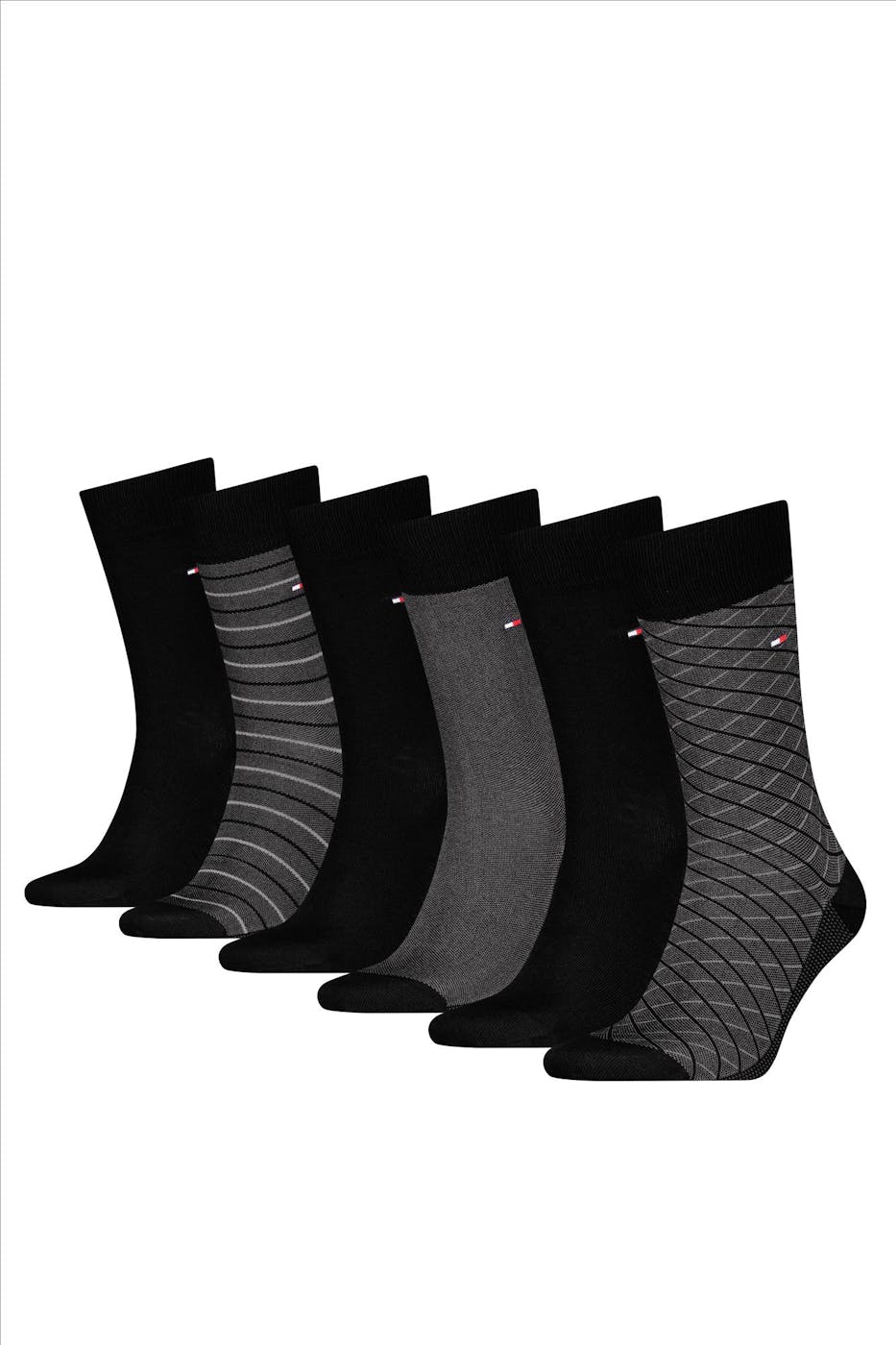 Hilfiger socks - Zwarte 6-pack Regular giftbox sokken