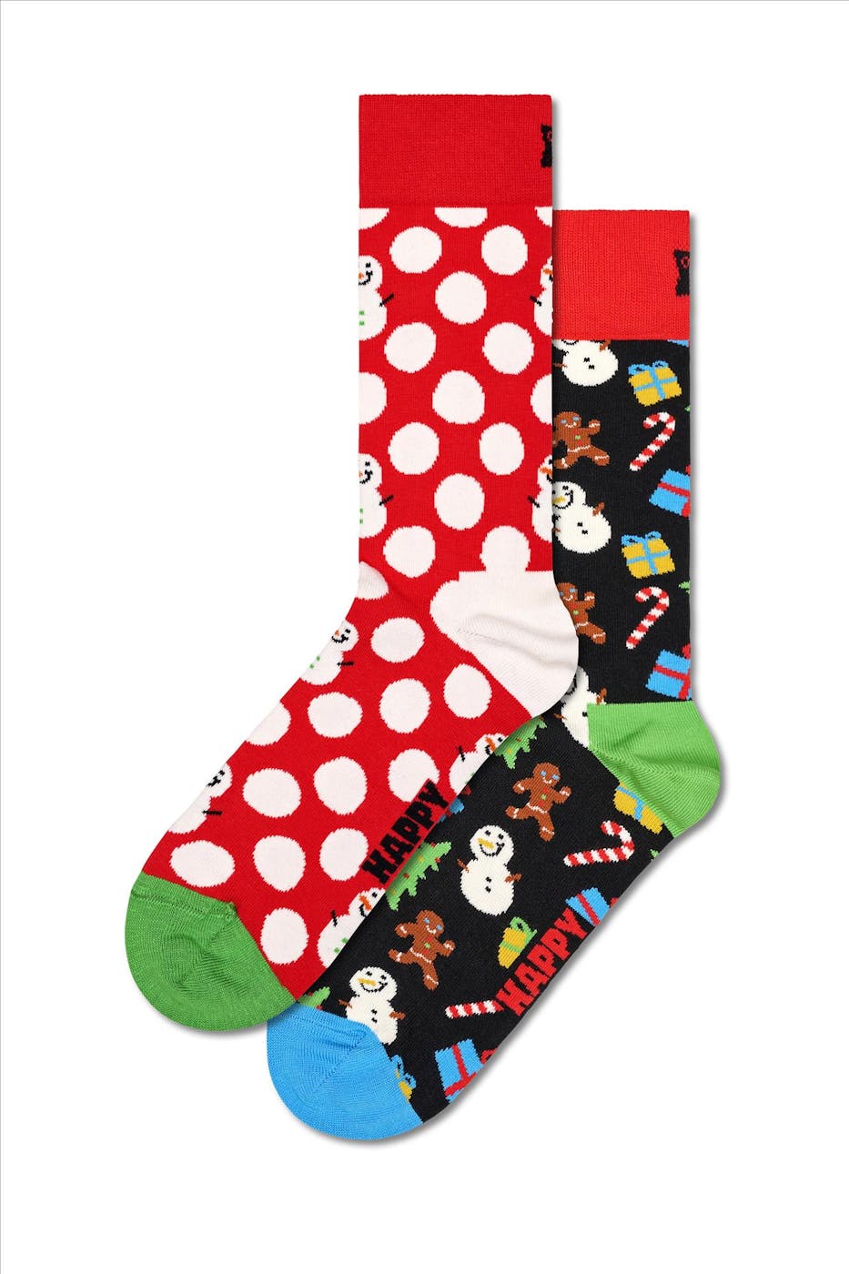 Happy Socks - 2-Pack Big Dot Snowman Gift Set sokken, maat: 36-40