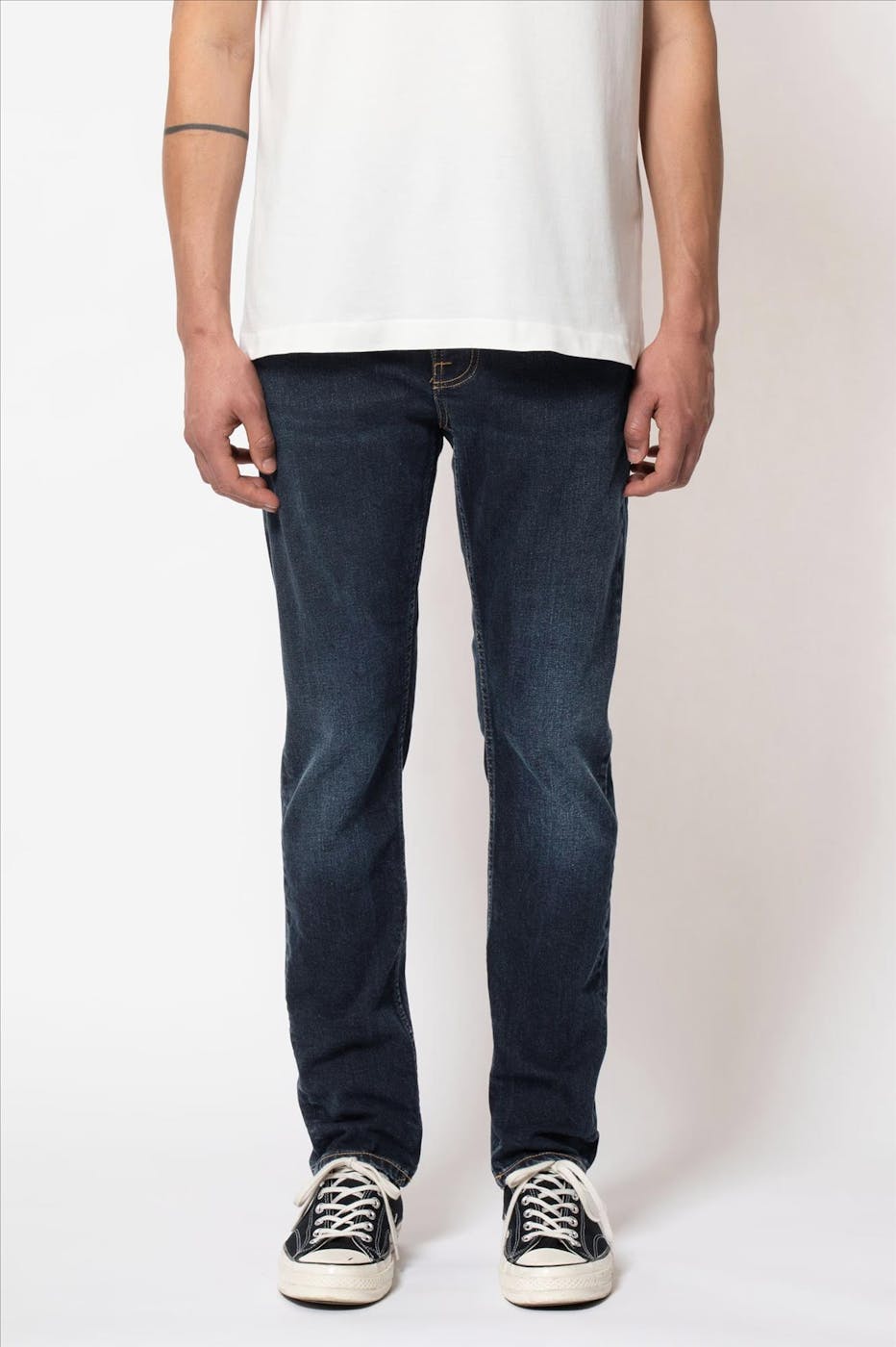 Nudie Jeans Co. - Donkerblauwe Lean Dean slim tapered jeans