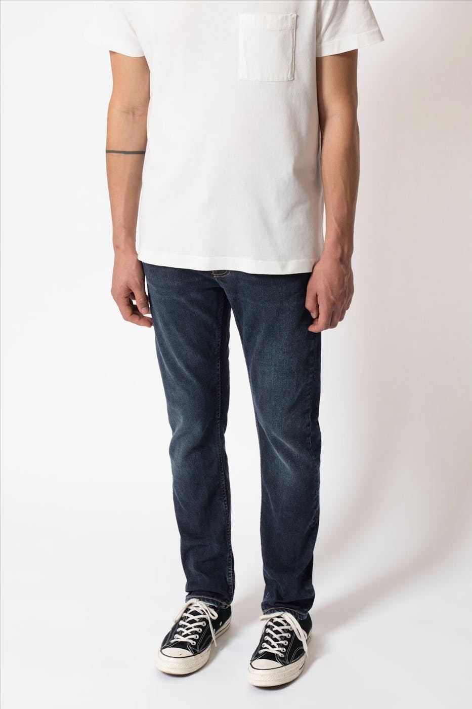 Nudie Jeans Co. - Donkerblauwe Lean Dean slim tapered jeans