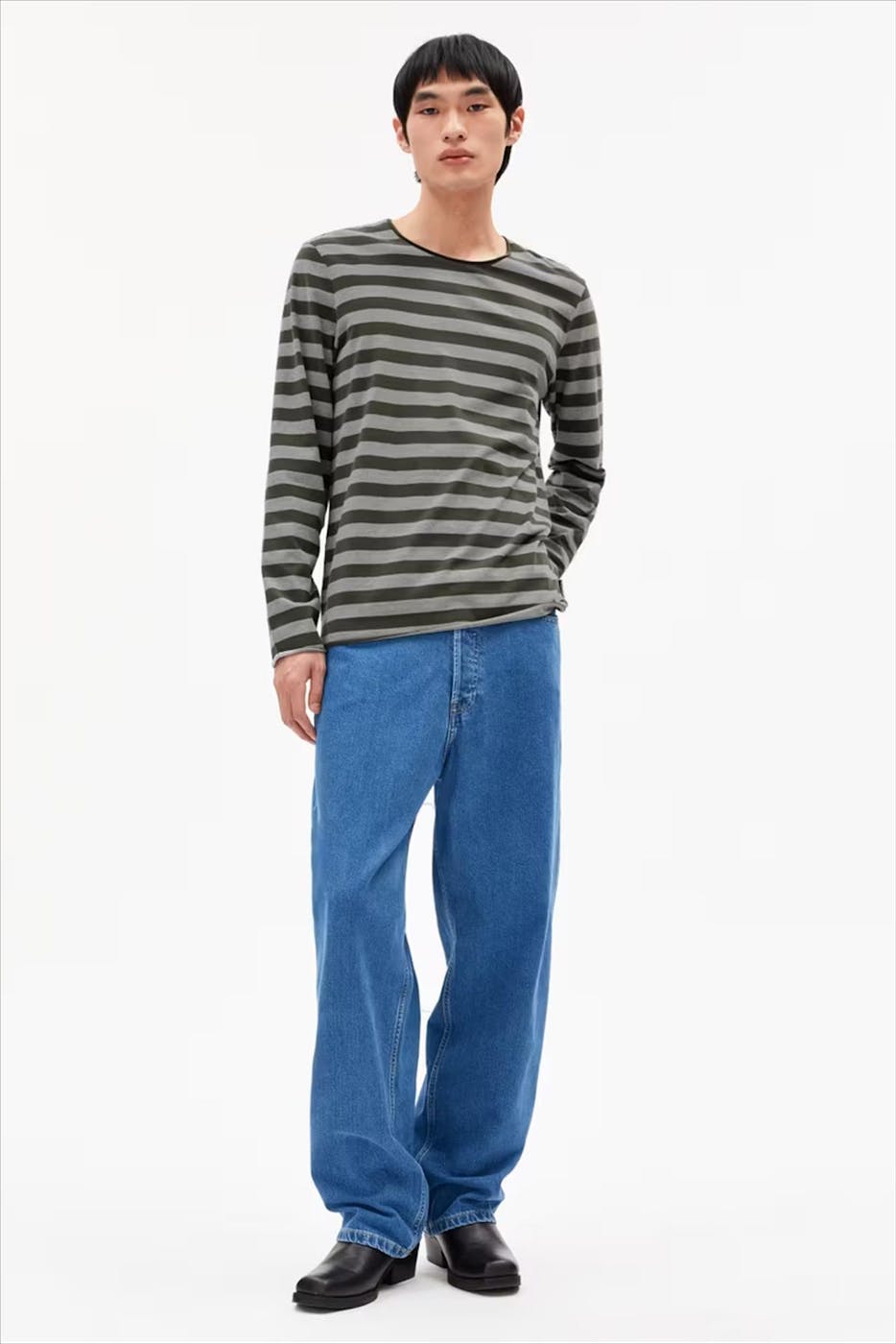 Armed Angels - Groene Maarkos Stripes longsleeve