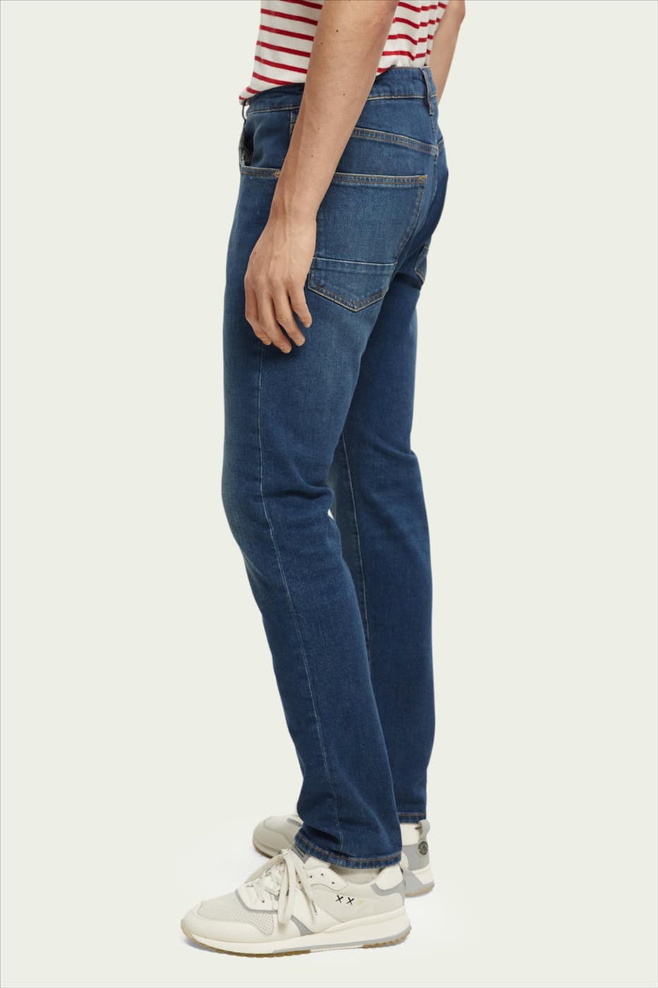 Scotch & Soda - Beigeblauwe Ralston slim jeans