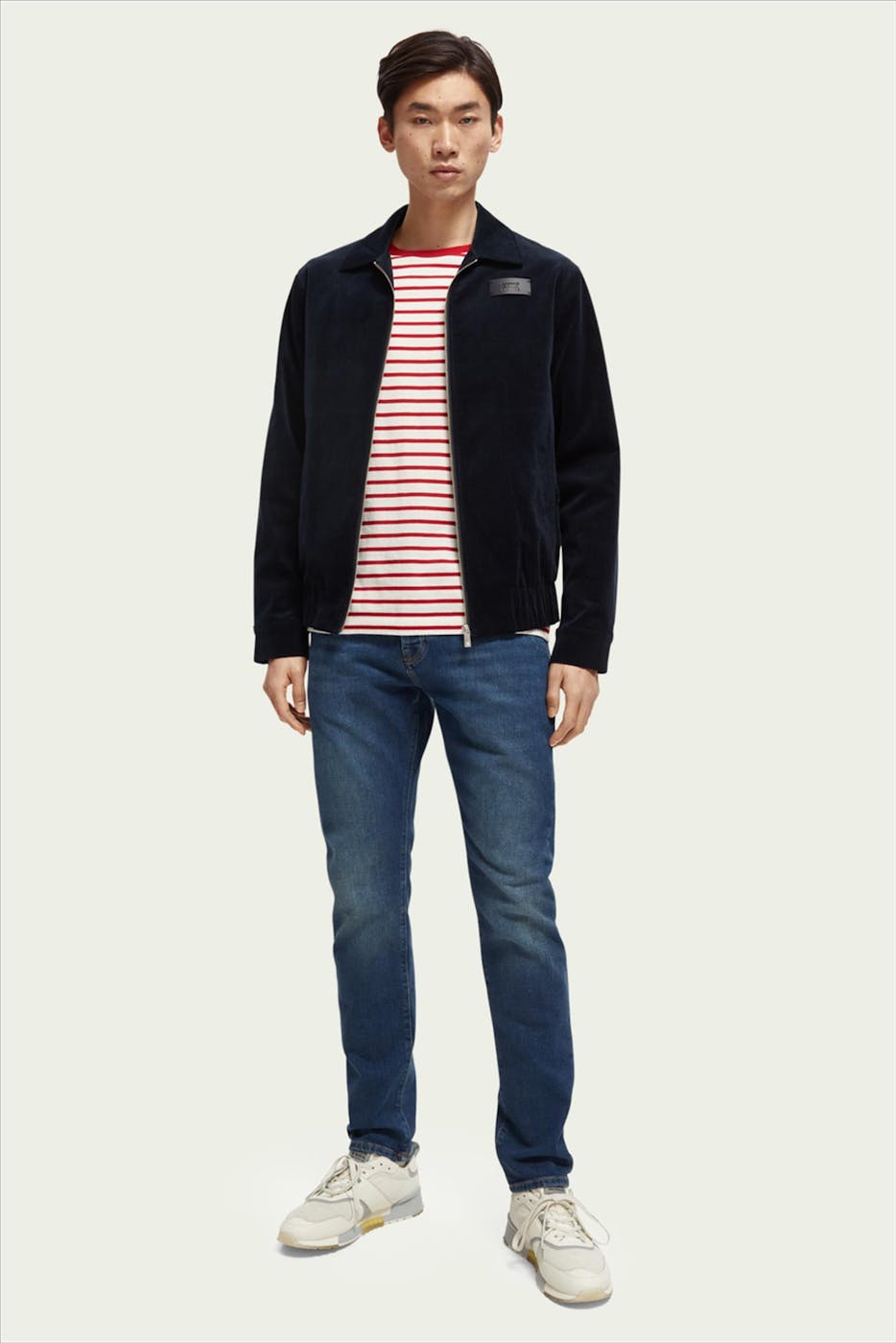 Scotch & Soda - Beigeblauwe Ralston slim jeans