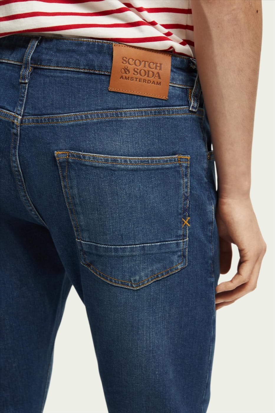 Scotch & Soda - Beigeblauwe Ralston slim jeans