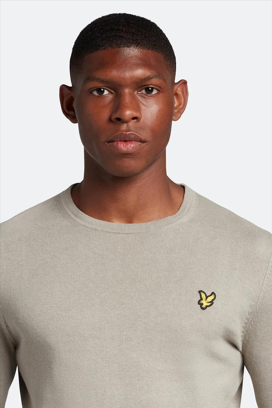 Lyle & Scott - Grijsgroene Logo Crew trui