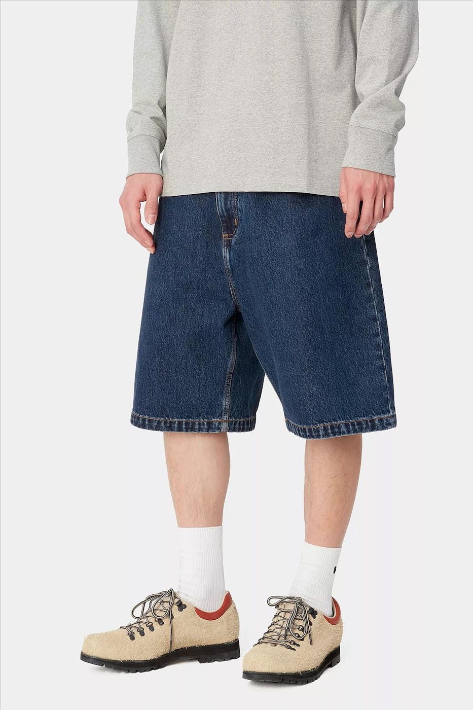 Carhartt WIP - Donkerblauwe Loose Brandon Jeans short/ jort