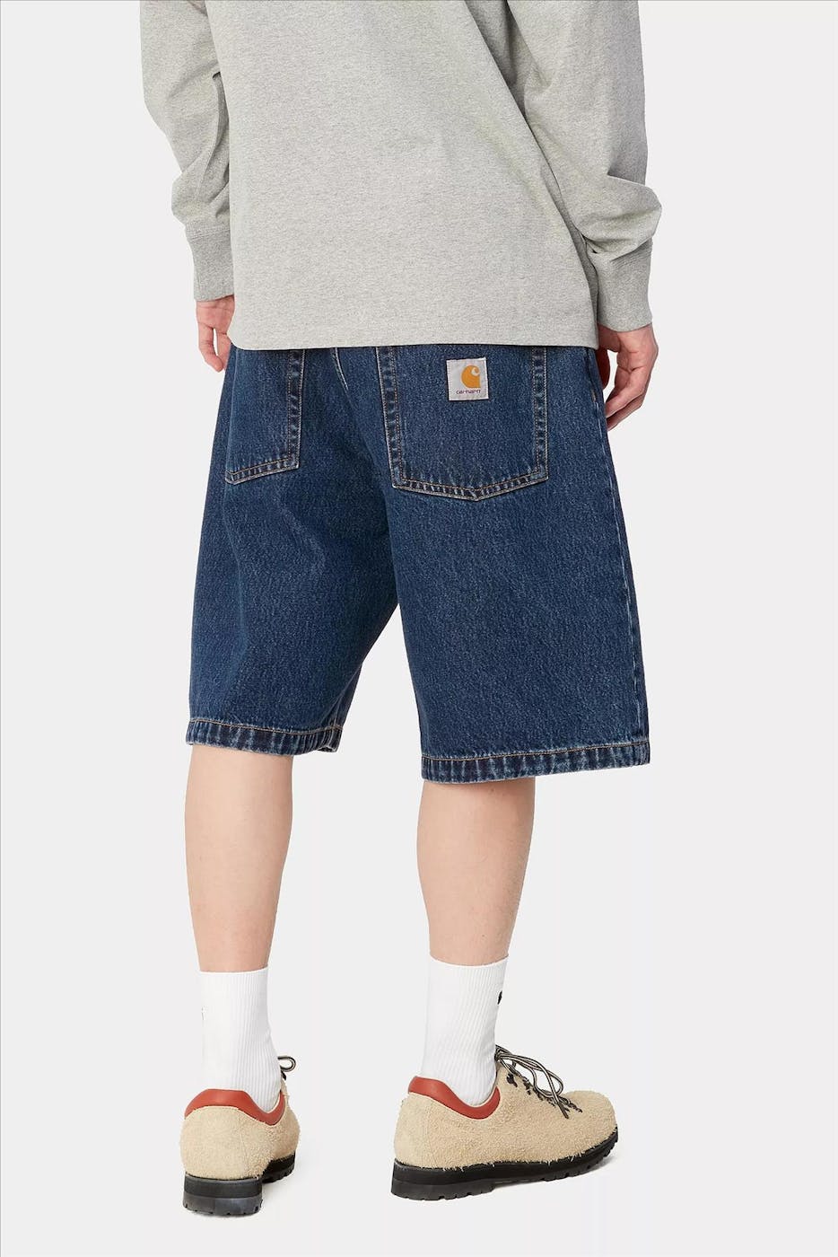 Carhartt WIP - Donkerblauwe Loose Brandon Jeans short/ jort