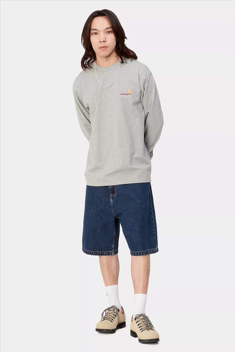 Carhartt WIP - Donkerblauwe Loose Brandon Jeans short/ jort