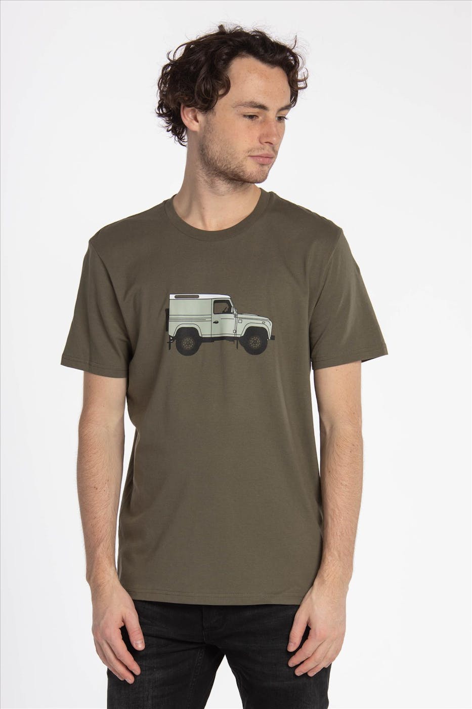 Brooklyn - Olijfgroene 'Piston Club-Land Rover Defender' T-shirt