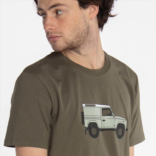 Brooklyn - Olijfgroene 'Piston Club-Land Rover Defender' T-shirt