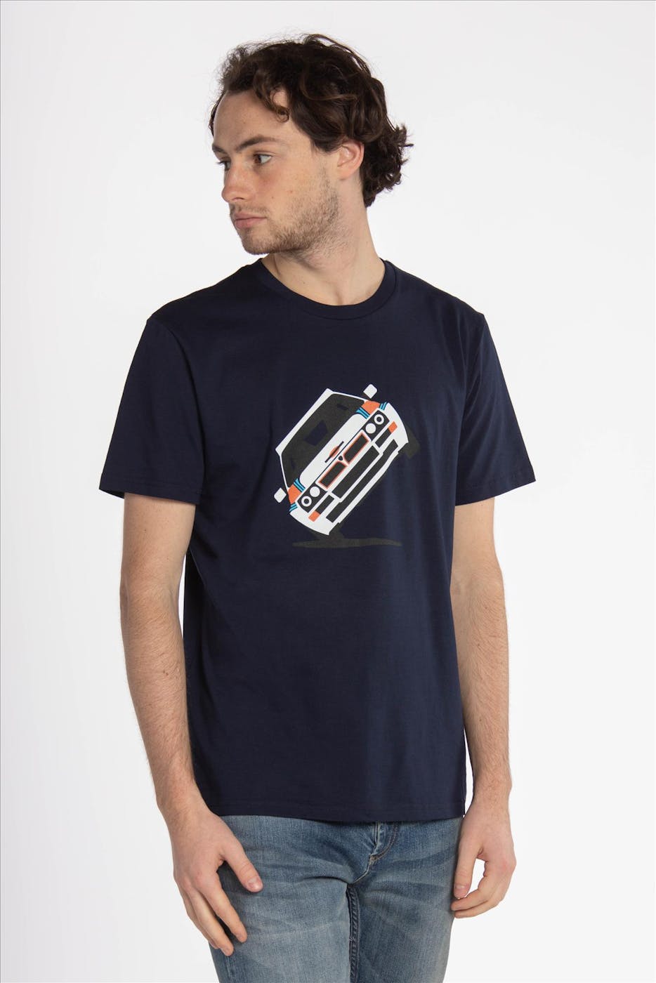 Brooklyn - Donkerblauwe 'Piston Club-Lancia Delta' T-shirt