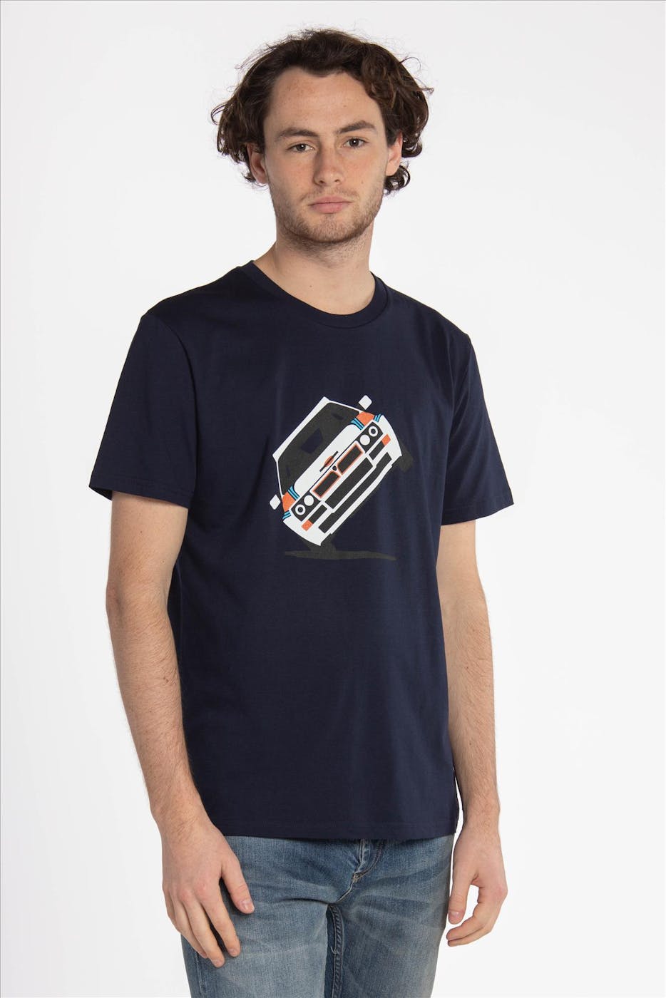 Brooklyn - Donkerblauwe 'Piston Club-Lancia Delta' T-shirt