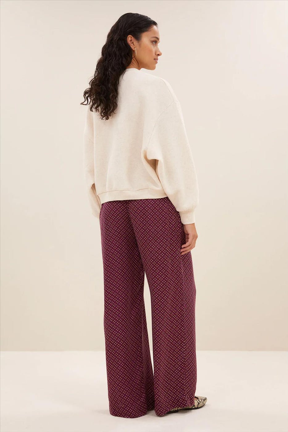 BY BAR - Ecru-Bordeaux Bibi Patchwork sweater