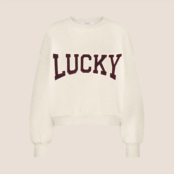 BY BAR - Ecru-Bordeaux Bibi Patchwork sweater