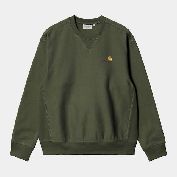 Carhartt WIP - Donkergroene American Script sweater