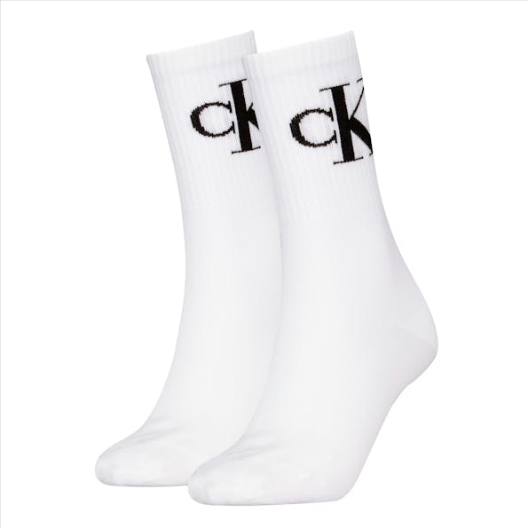 Calvin Klein - Witte 2-pack Icon sokken, maat: 39-42