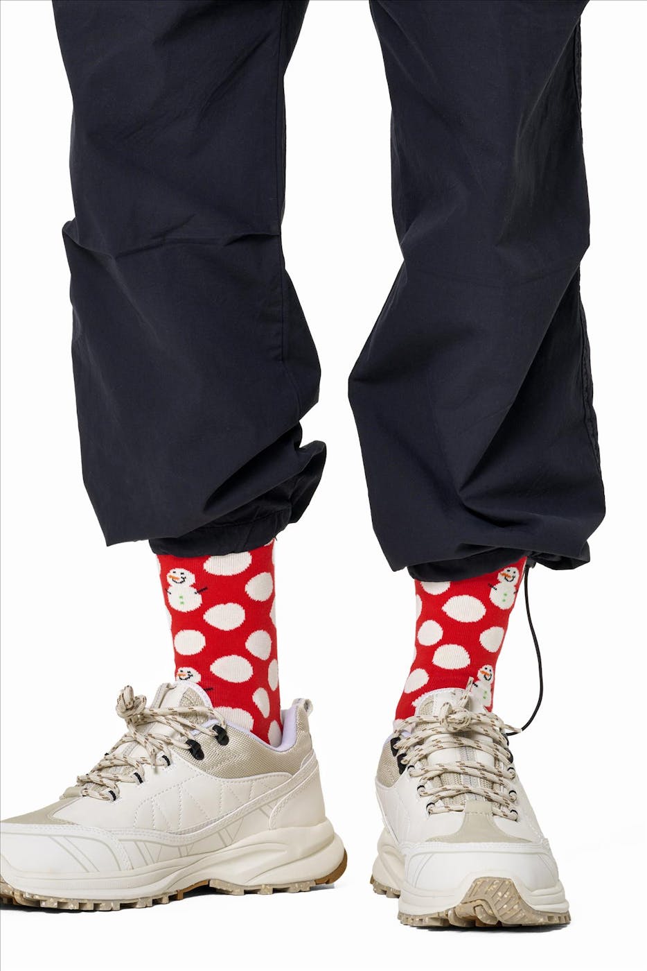 Happy Socks - Rode Big Dot Snowman sokken, maat: 41-46