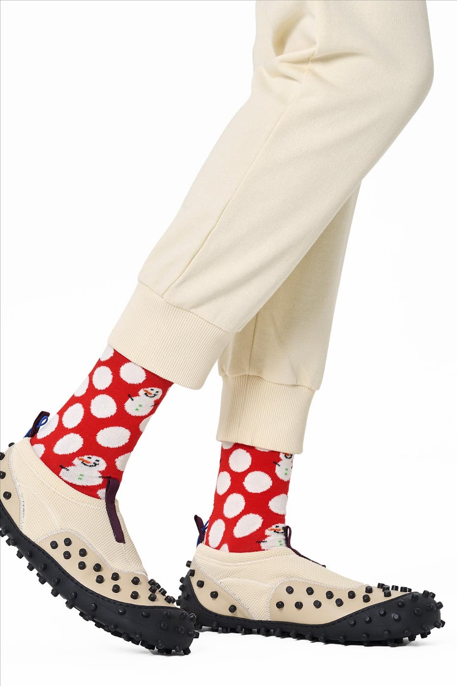 Happy Socks - Rode Big Dot Snowman sokken, maat: 41-46