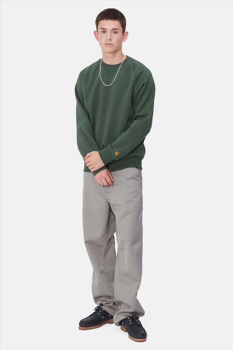 Carhartt WIP - Donkergroene Chase sweater