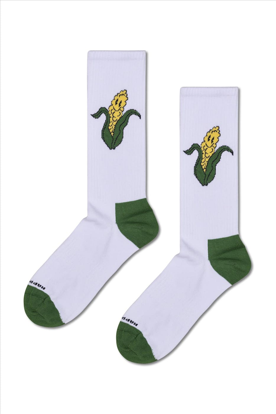 Happy Socks - Witte Corn sportsokken, maat: 41-46