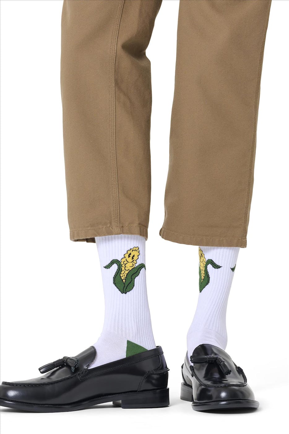 Happy Socks - Witte Corn sportsokken, maat: 41-46