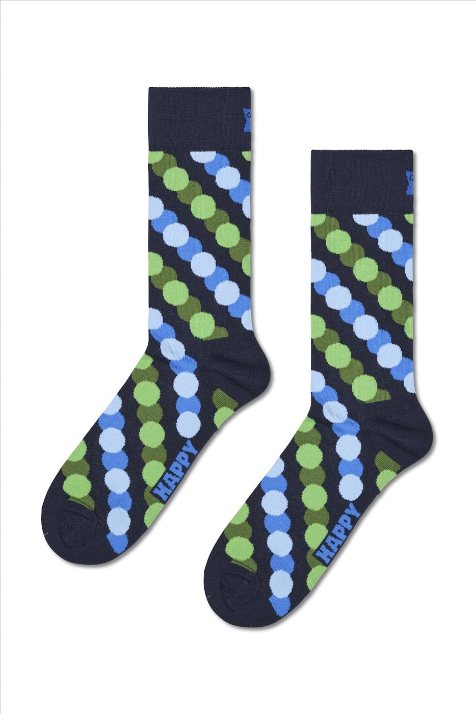 Happy Socks - Donkerblauwe Big Dot Shade sokken, maat: 41-46