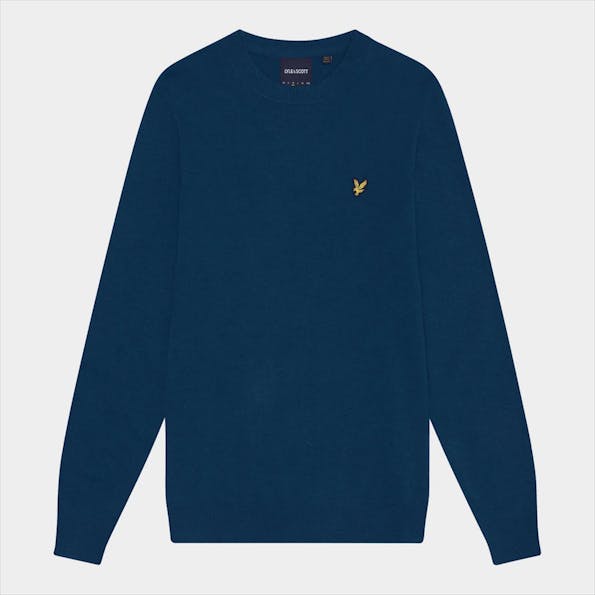 Lyle & Scott - Middenblauwe Lambswool Blend trui