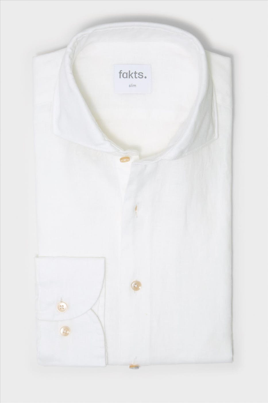 Fakts - Wit Luca linnen slim hemd