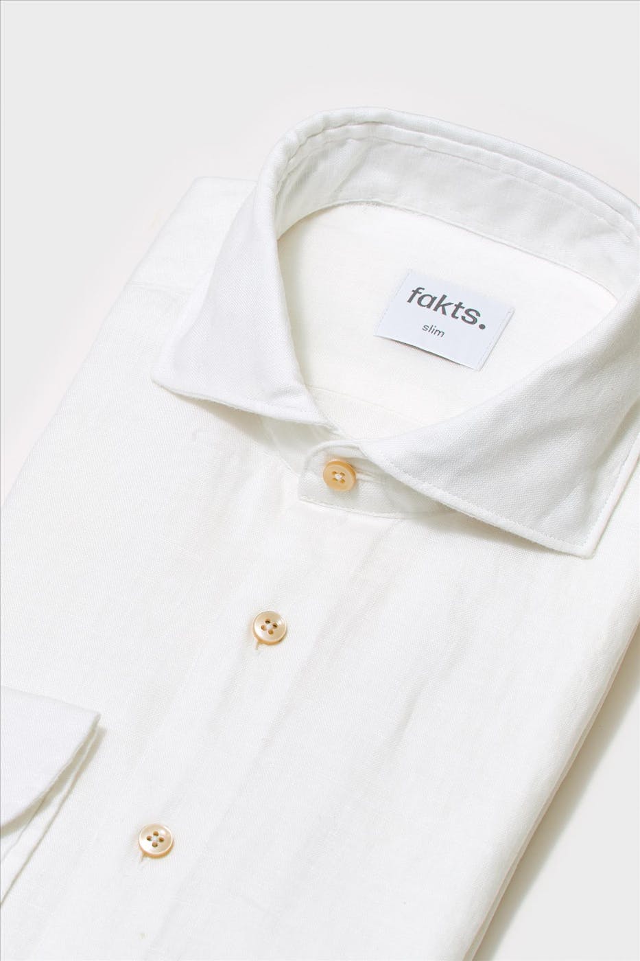 Fakts - Wit Luca linnen slim hemd