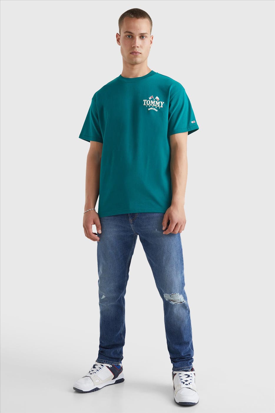 Tommy Jeans - Groene Prep Back Logo T-shirt