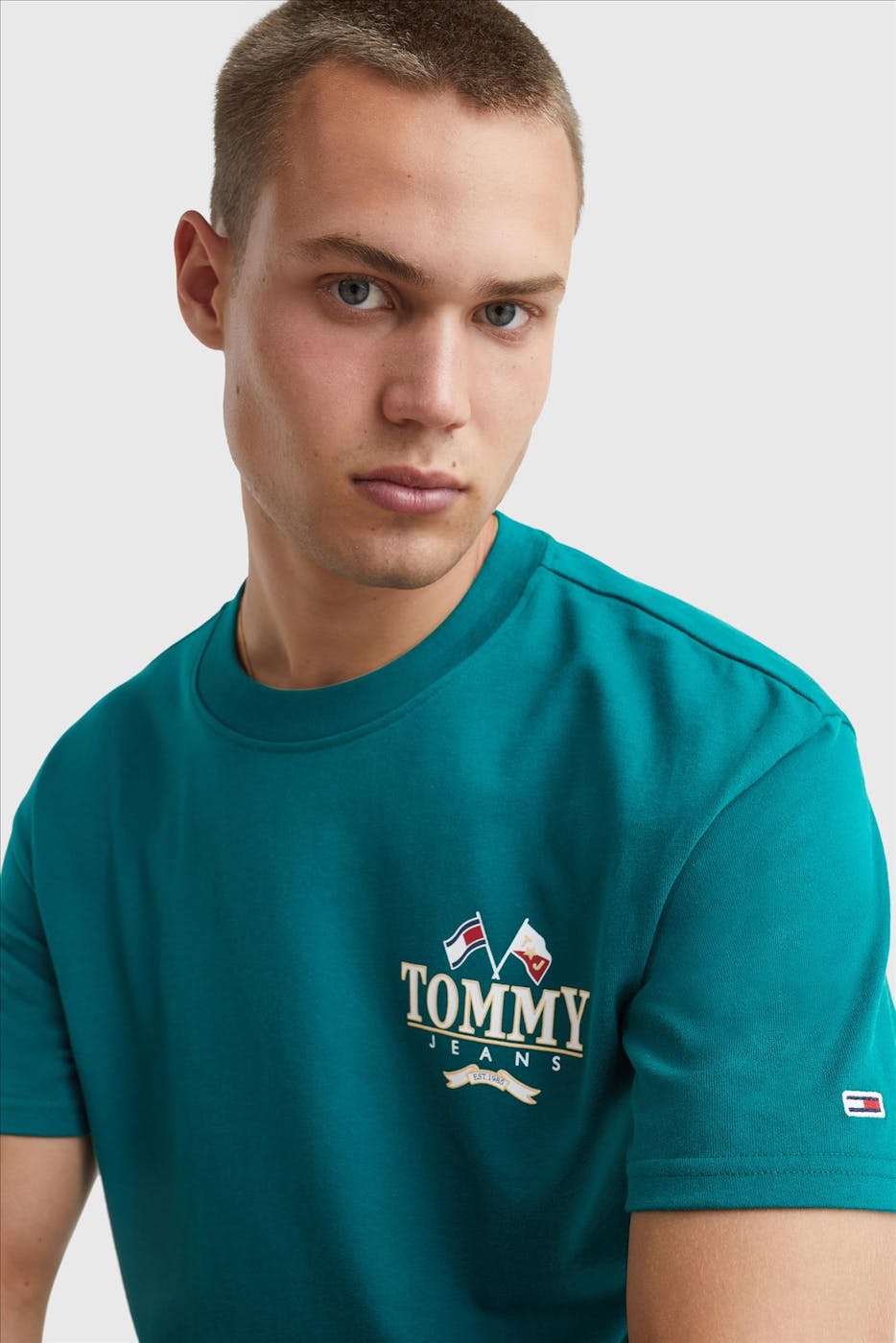Tommy Jeans - Groene Prep Back Logo T-shirt