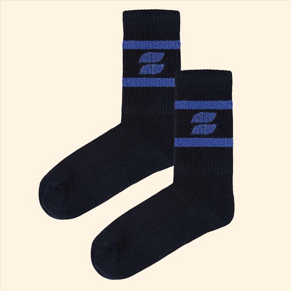 BY BAR - Donkerblauw-Blauwe Logo sokken