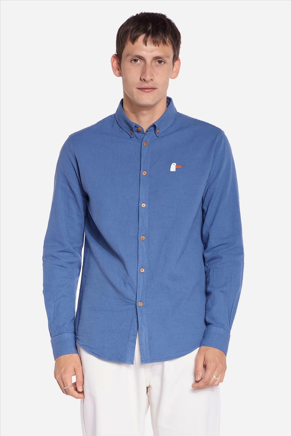OLOW - Blauw Classico Goosy hemd