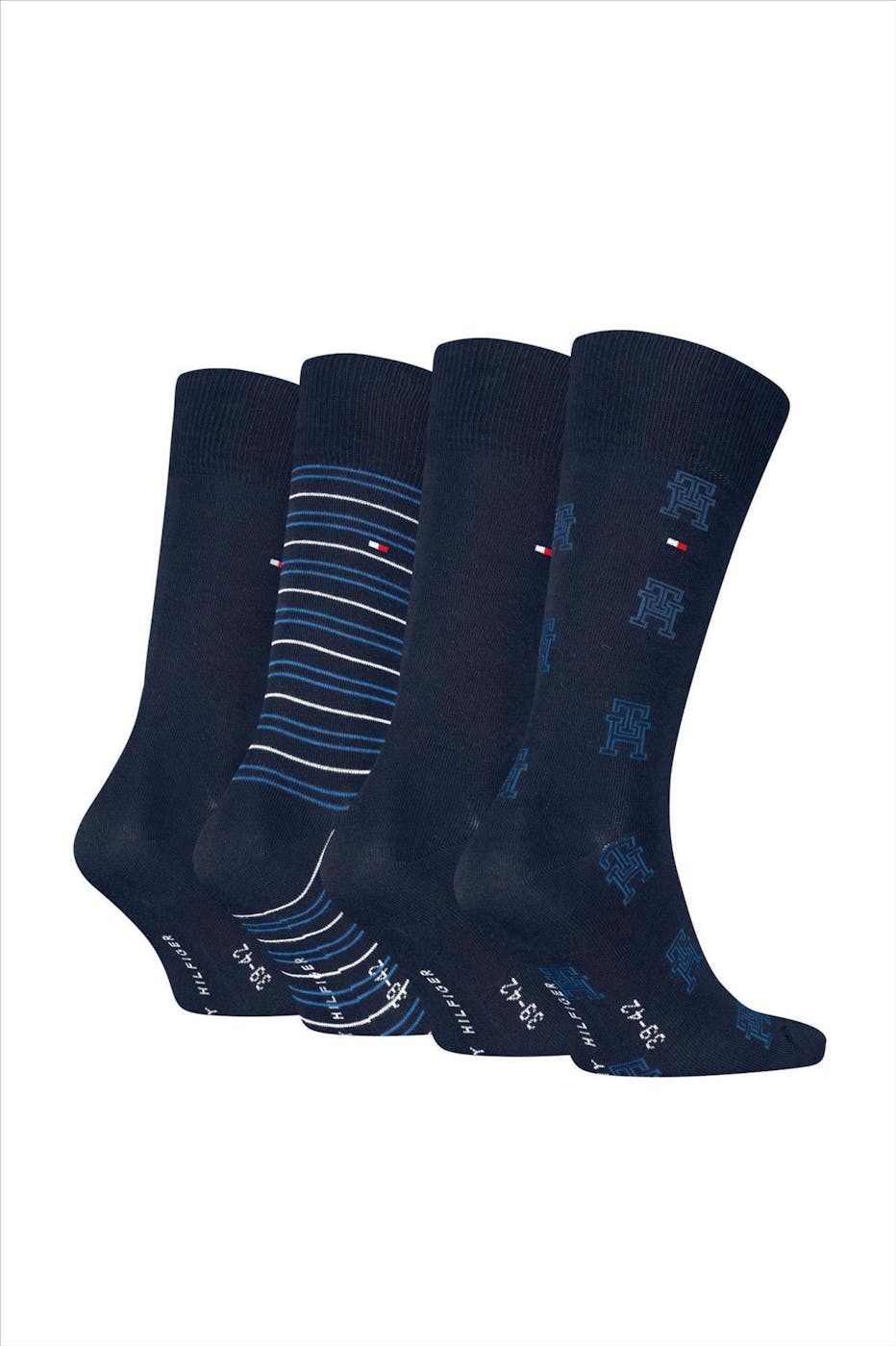 Hilfiger socks - Donkerblauwe 4-pack Mixed giftbox sokken